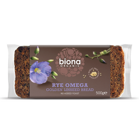 Biona Organic Rye Omega Golden Linseed Bread 500g (7pk)