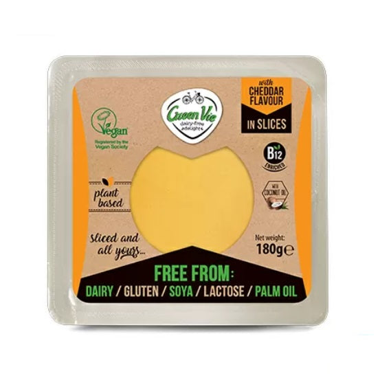 GreenVie Cheddar Slices 180g