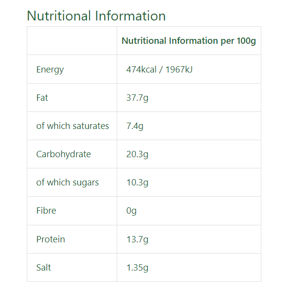 Nutty Artisan Food Co Aged with Onion & Chives 165g