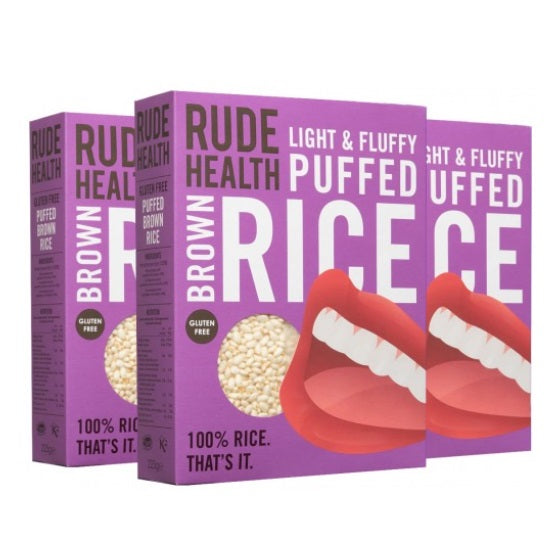 Rude Health Whole-Grain Puffed Brown Rice 225g (4pk)