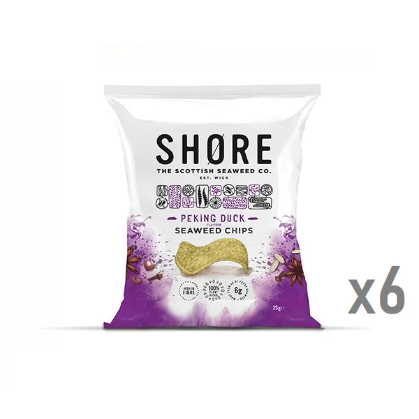 Shore Peking Duck Flavour Seaweed Chips 6x25g