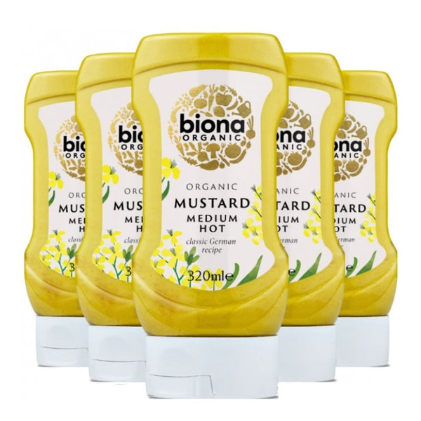 Biona Organic Medium Hot Squeezy Mustard 300ml (6pk)