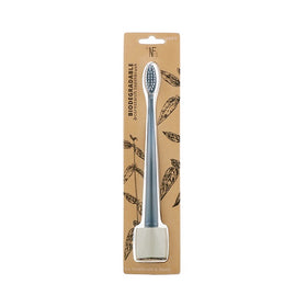 Natural Family Co. Biodegradable Toothbrush & Stand - Monsoon Mist