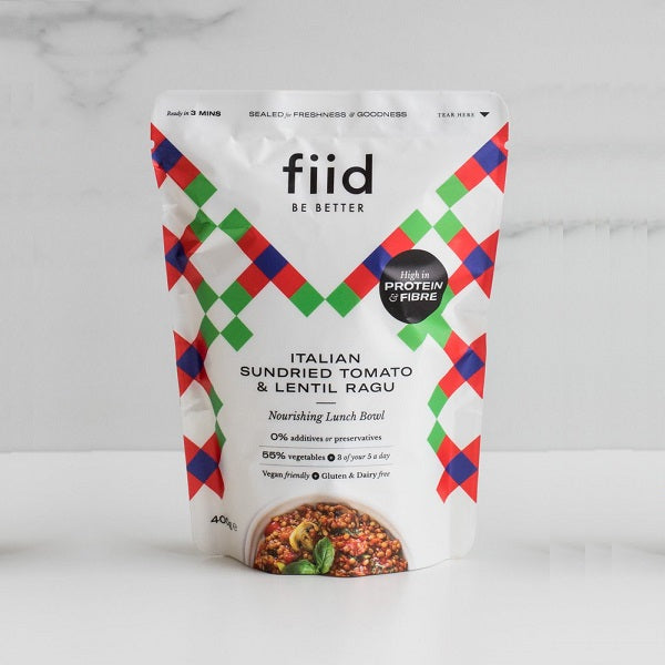 Fiid Ready Meal - Rich Italian Sundried Tomato & Lentil Ragu Pouch 400g