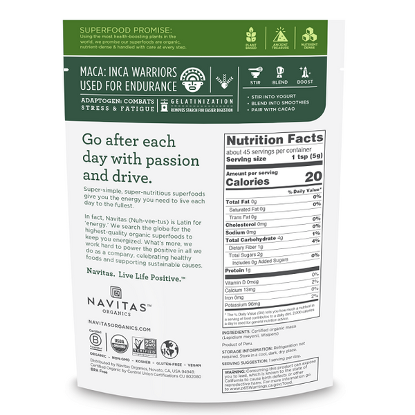 Navitas Organics - Organic Maca Gelatinised Powder 227g