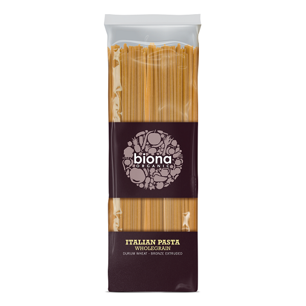 Biona Organic Wholewheat Linguine Spaghetti - Bronze Extruded 500g