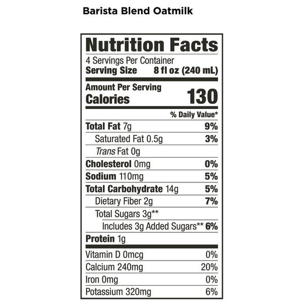 Califia Farms Oat Barista Blend 1L (6 Pk)
