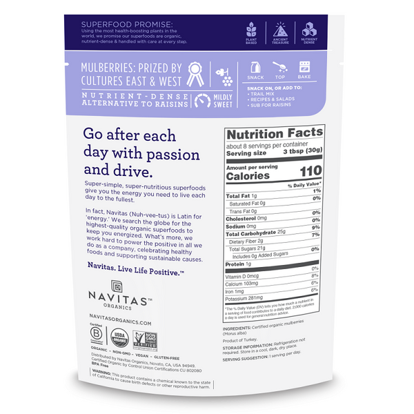 Navitas Organics - Organic Mulberry Berries 227g