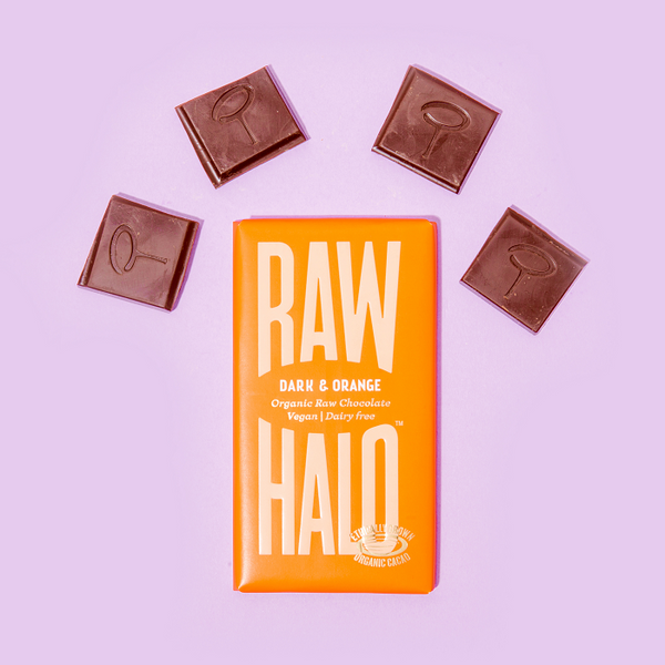 Raw Halo Vegan Dark & Orange Chocolate Bar 35g