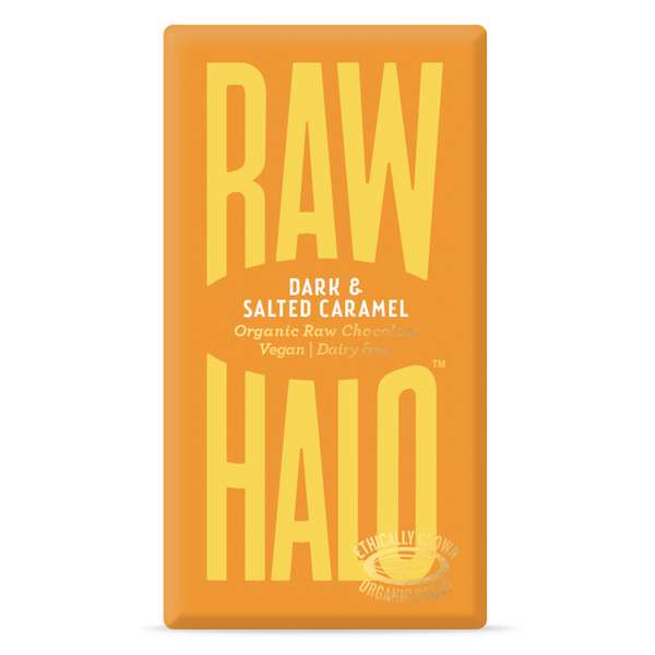 Raw Halo Vegan Dark & Salted Caramel Chocolate Bar 35g