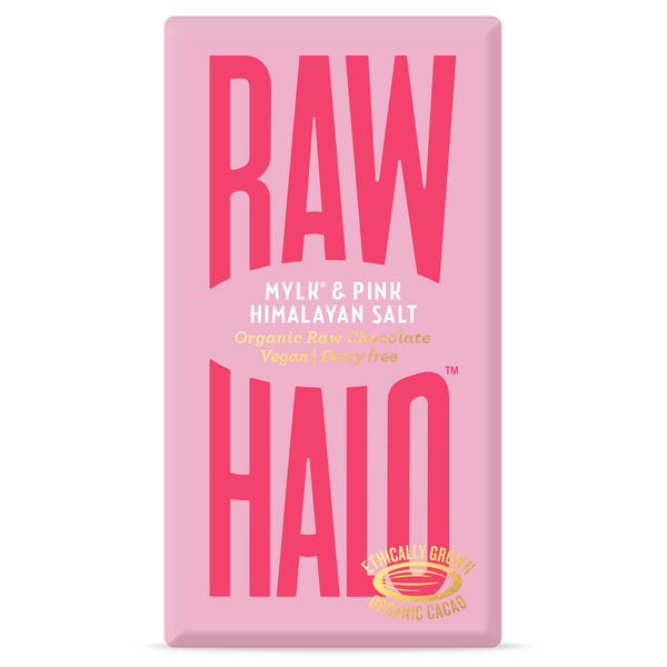 Raw Halo Vegan Mylk & Pink Salt Chocolate Bar 35g