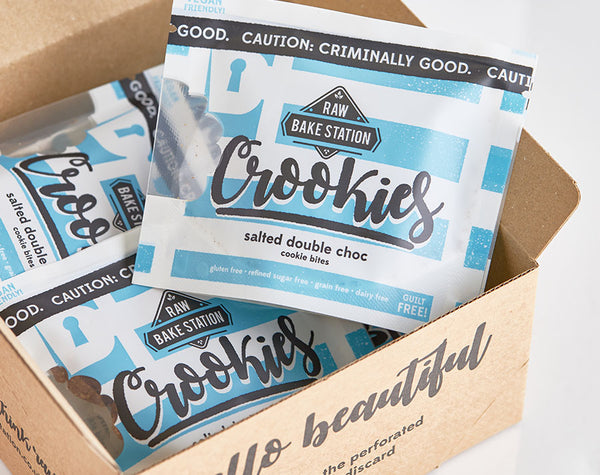 Raw Bake Station Crookies - Salted Double Choc Cookie Bites