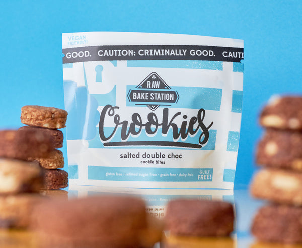 Raw Bake Station Crookies - Salted Double Choc Cookie Bites