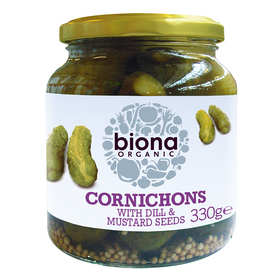 Biona Organic Cornichons With Dill & Mustard Seeds 330g
