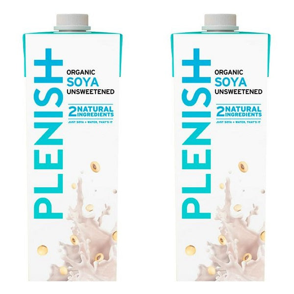 Plenish Long Life Unsweetened Organic Soya M*Lk 1Ltr (2pk)