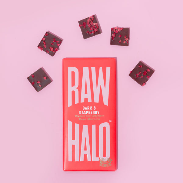 Raw Halo Vegan Dark & Raspberry Chocolate Bar 70g