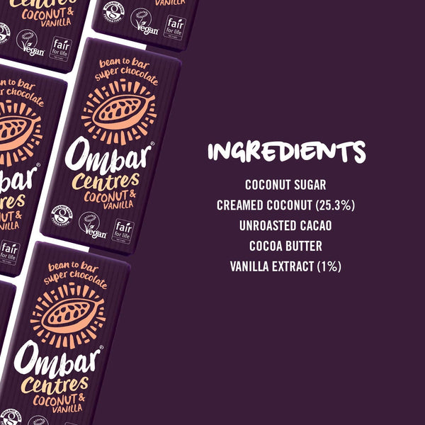 Ombar Centres Coconut & Vanilla Chocolate Bar 35g