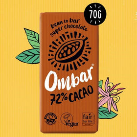 Ombar Vegan 72% Cacao Chocolate Bar 70g