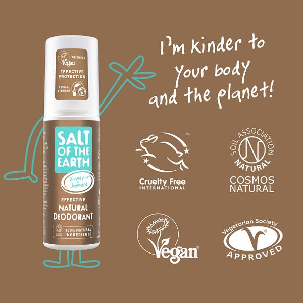 Salt Of The Earth - Ginger & Jasmine Natural Deodorant Spray 100ml