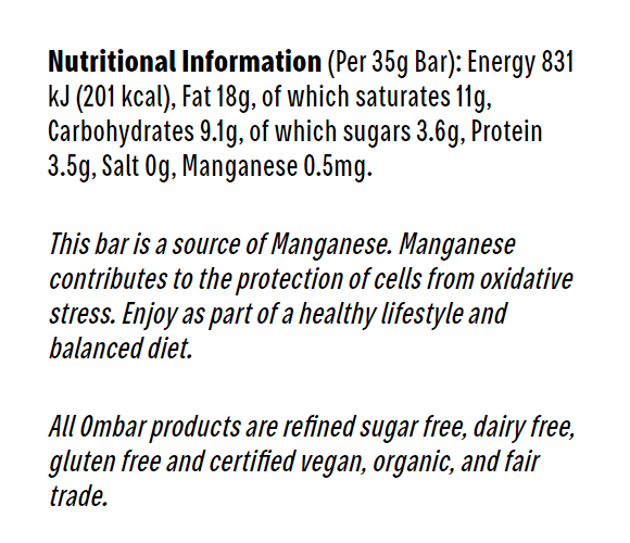 Ombar Vegan 90% Cacao Chocolate Bar 35g