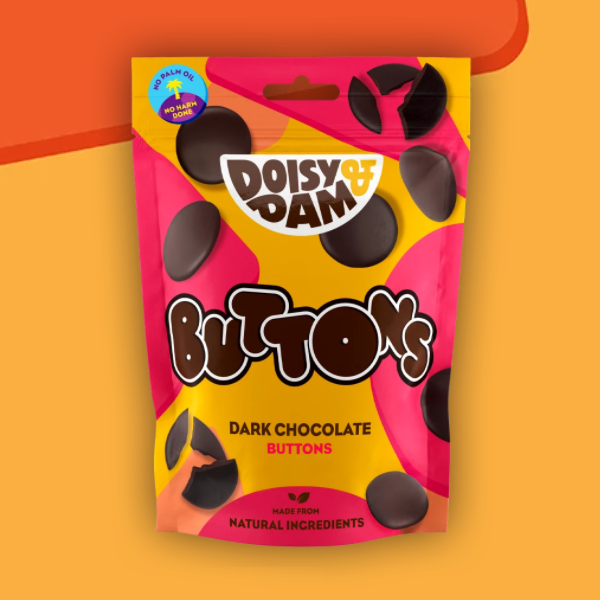 Doisy & Dam Giant Dark Chocolate Buttons Sharing Bag 80g