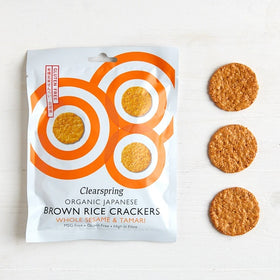 Clearspring Organic Japanese Brown Rice Crackers - Whole Sesame 40g