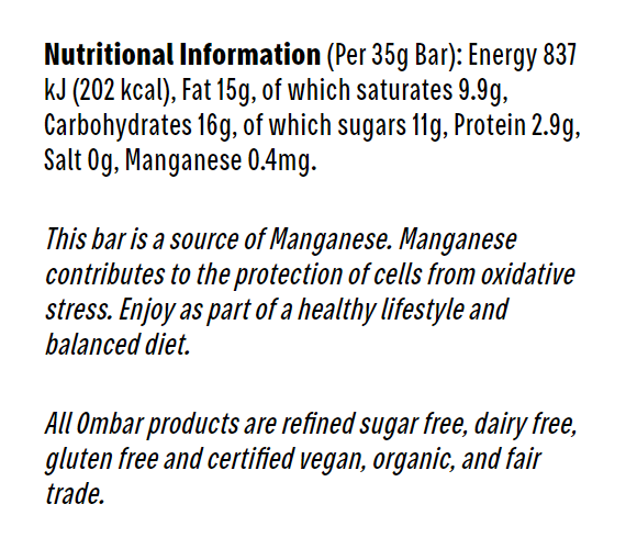 Ombar Vegan Coco 60% Chocolate Bar 35g