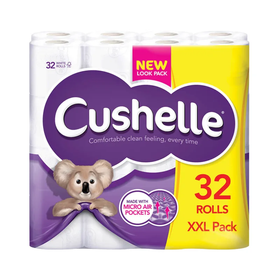 Cushelle 2ply Soft Toilet Tissue Rolls (32pk)