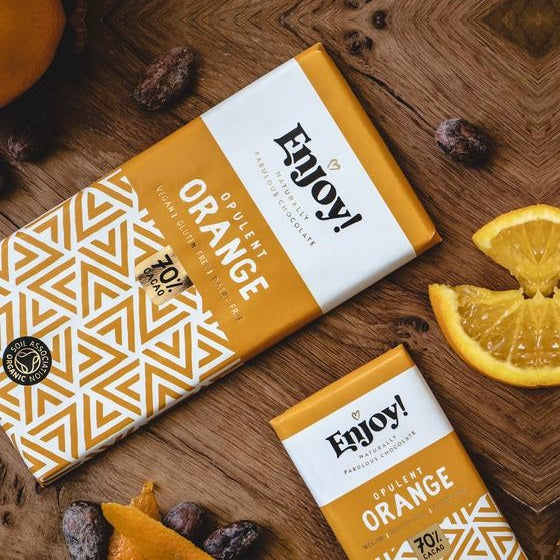 Enjoy! Opulent Orange 70% Cacao Chocolate Bar 70g