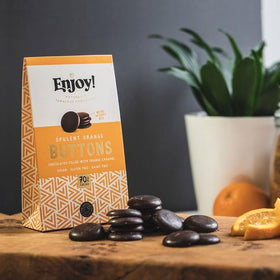 Enjoy! Opulent Orange Caramel Filled Chocolate Buttons 96g