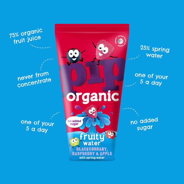 Pip Organic Kids Blackcurrant, Raspberry & Apple Fruity Water 200ml (6pk)