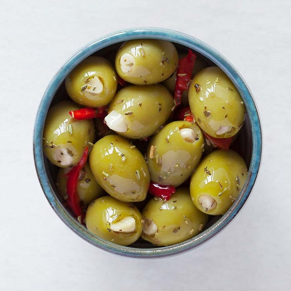 Real Olive Co. Provencal Garlic-Stuffed Olives Deli Pot 210g