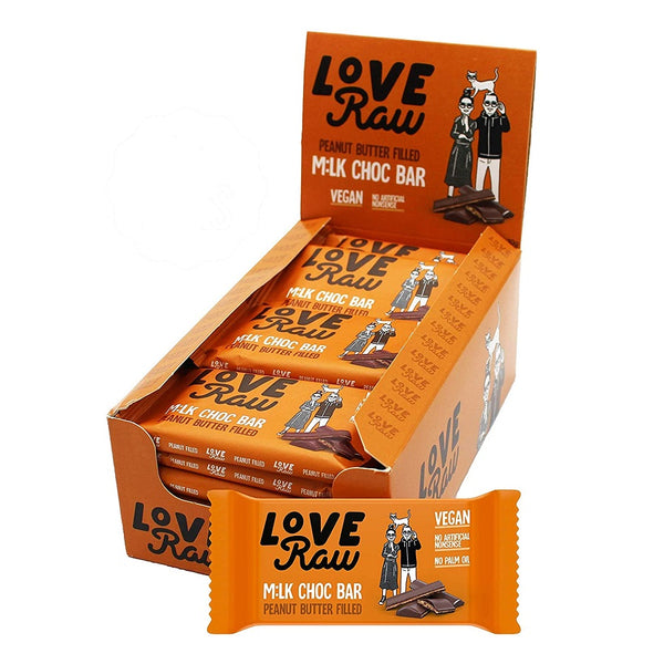 LoveRaw Peanut Butter Filled M:Lk Choc Bar 30g (6pk)