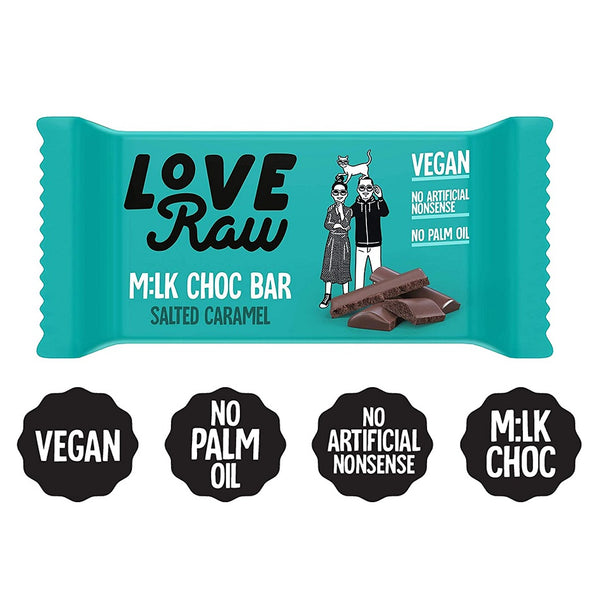LoveRaw Salted Caramel M:Lk Choc Bar 30g (6pk)