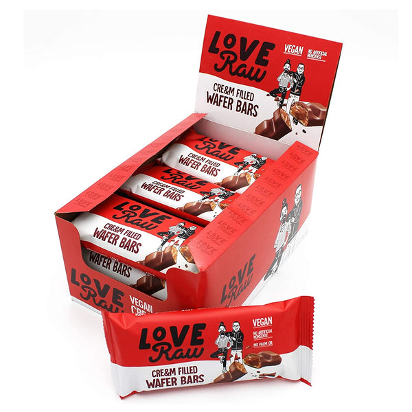 LoveRaw Vegan Cre&M Filled Wafer Bars 43g (12pk)