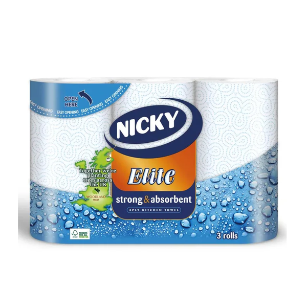 Nicky Elite 3ply Kitchen Towels (3pk)