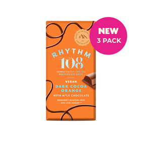 Rhythm 108 Dark Cocoa Orange M’lk Chocolate Tablet 100g (3pk)