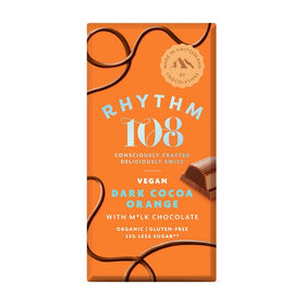Rhythm 108 Dark Cocoa Orange Chocolate 100g (9pk)