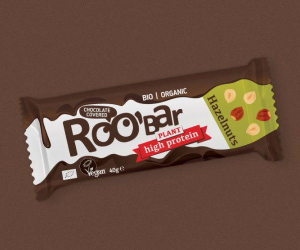 RooBar High Protein Chocolate Covered Hazelnut Bar
