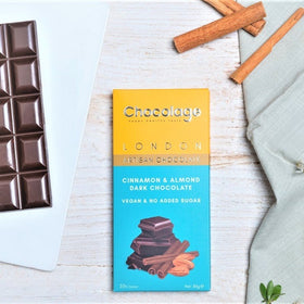 Chocolage Cinnamon & Almond Dark Artisan Chocolate Bar 80g