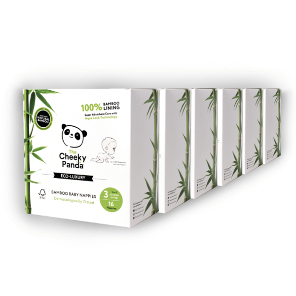 The Cheeky Panda Eco-Luxury Bamboo Baby Nappies Size 3 (6-11kg) (16pk)