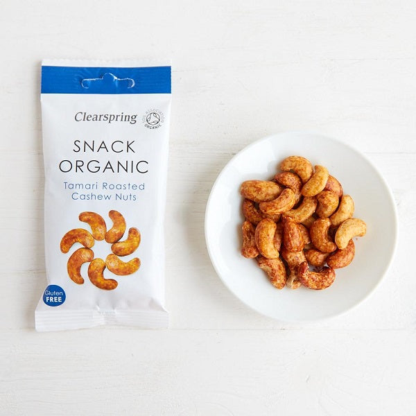 Clearspring Snack Organic Roasted Tamari Cashew Nuts 30g