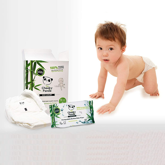 The Cheeky Panda Eco-Luxury Bamboo Baby Nappy Pants Size 5 (12-16kg) (12pk)