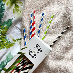 The Cheeky Panda Eco-Friendly 100% Bamboo Paper Straws - Multicoloured (100pk)