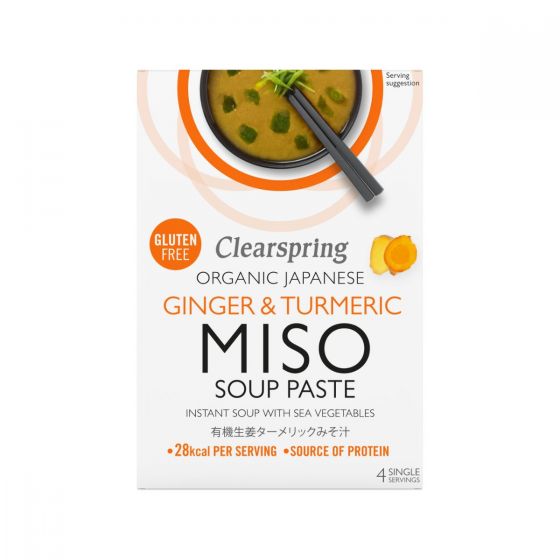 Clearspring Organic Instant Miso Soup Paste - Ginger & Turmeric 15g