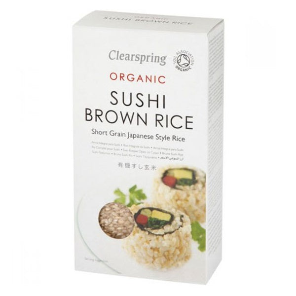 Clearspring Organic Sushi Brown Rice - Short Grain Japanese Style Rice 500g