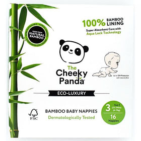 The Cheeky Panda Eco-Luxury Bamboo Baby Nappies Size 3 (6-11kg) (16pk)