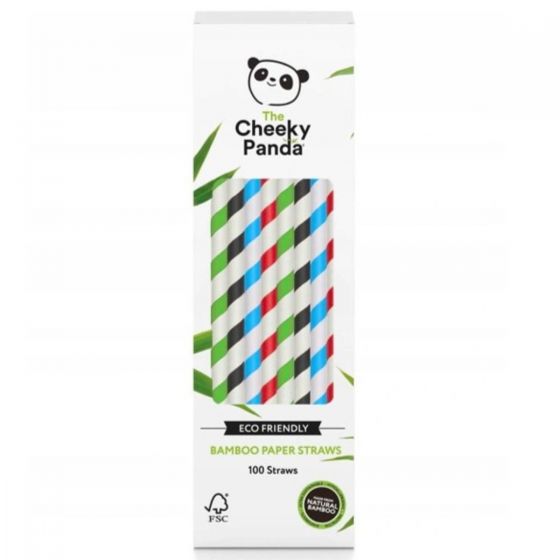 The Cheeky Panda Eco-Friendly 100% Bamboo Paper Straws - Multicoloured (100pk)