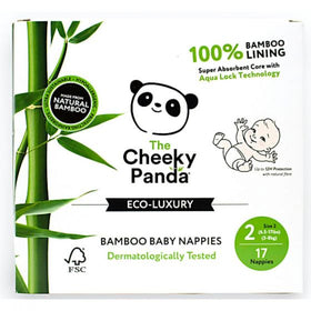 The Cheeky Panda Eco-Luxury Bamboo Baby Nappies Size 2 (3-8kg) (17pk)