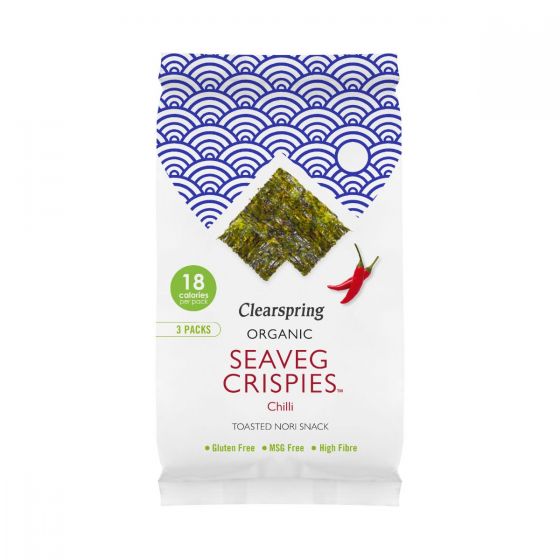 Clearspring Organic Seaveg Crispies Multipack - Chilli (Crispy Seaweed Thins) 4g (3pk)